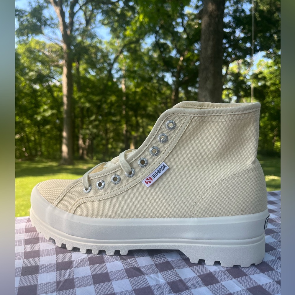 SUPERGA✨NIB✨Chunky Platform Canvas Combat Boots/Hi-Top Sneakers, US W8, M6.5